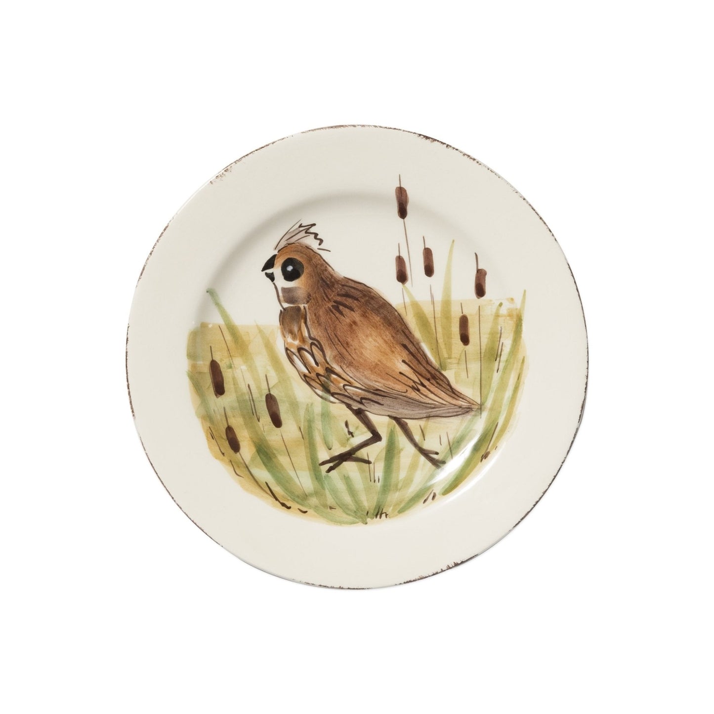 SP- Wildlife Quail Salad Plate - Gaines Jewelers