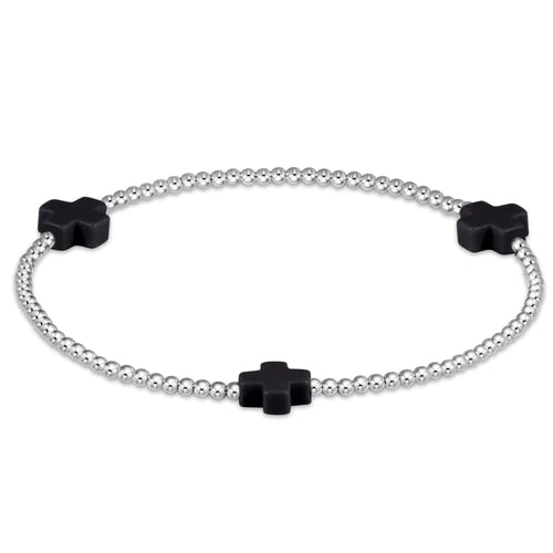 Sterling Signature Cross 2mm Bracelet - Gaines Jewelers