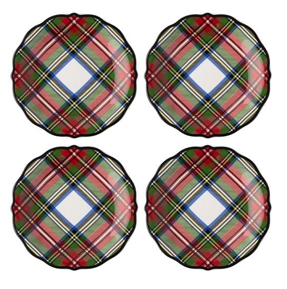 Stewart Tartan Side/Cocktail Plate Set/4 - Gaines Jewelers