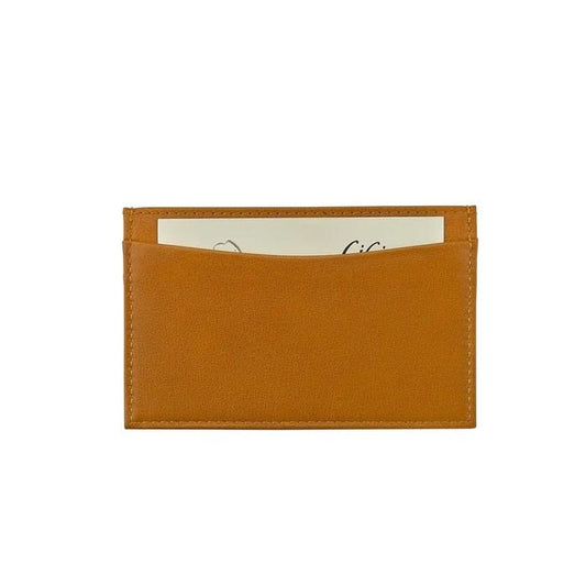 Tan Slim Design Card Case British Traditional Leather - Gaines Jewelers