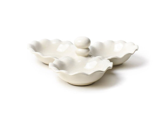 Three Bowl Server Signature White Ruffle - Gaines Jewelers