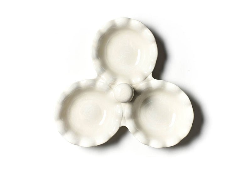 Three Bowl Server Signature White Ruffle - Gaines Jewelers