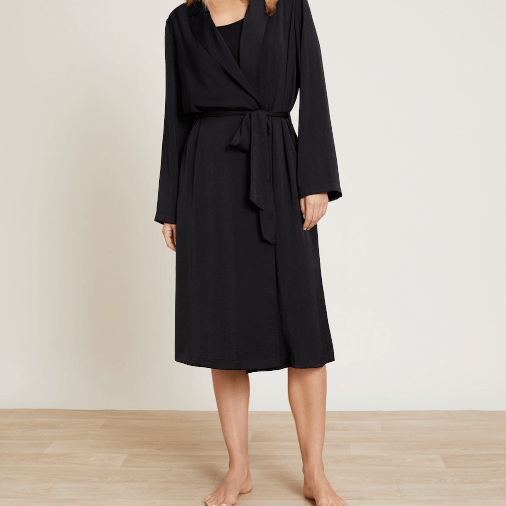 Washed Satin Notch Collar Robe - Gaines Jewelers