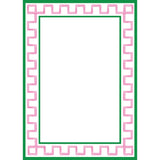 WH Hostess Social Stationery - 5"x7" Pink + Green Greek Key Border Notepad - Gaines Jewelers