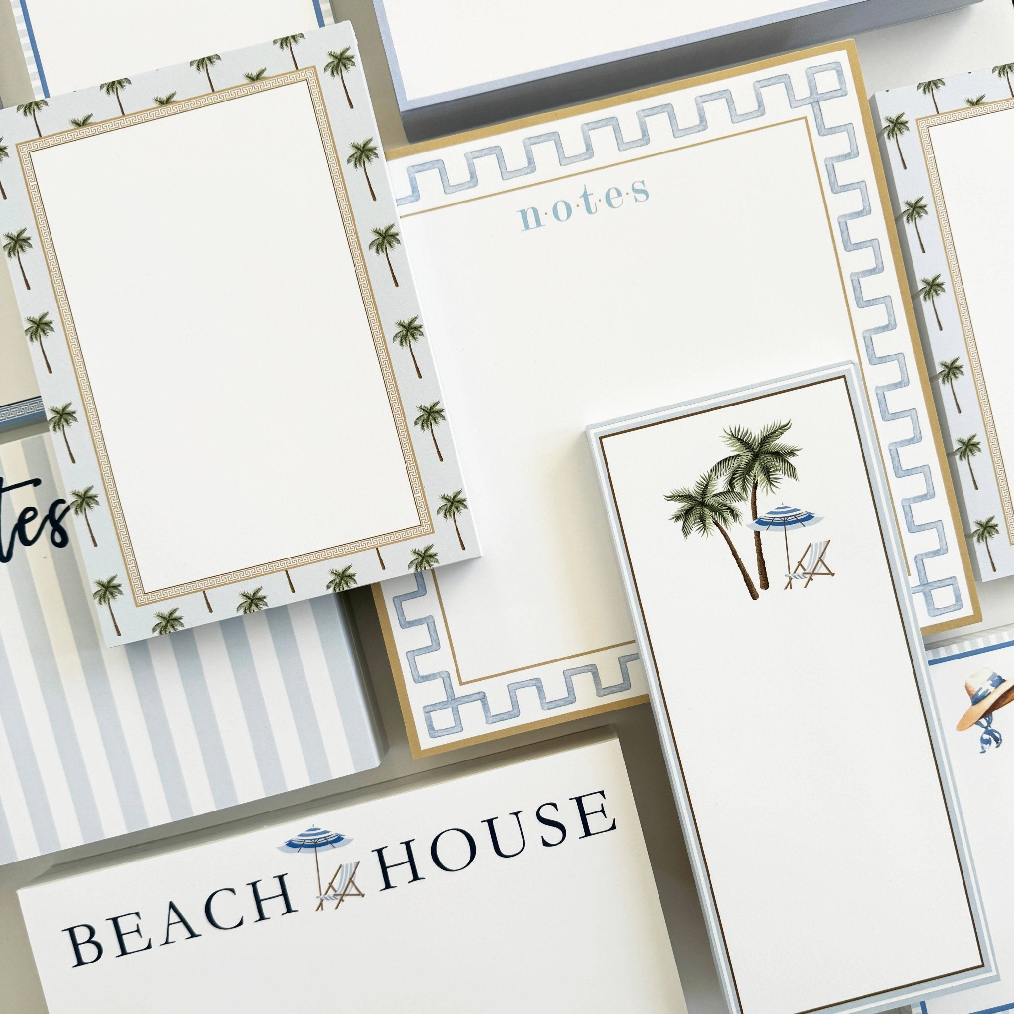 WH Hostess Social Stationery - 8.5x5.5 Beach House Umbrella Slab Notepad - Gaines Jewelers