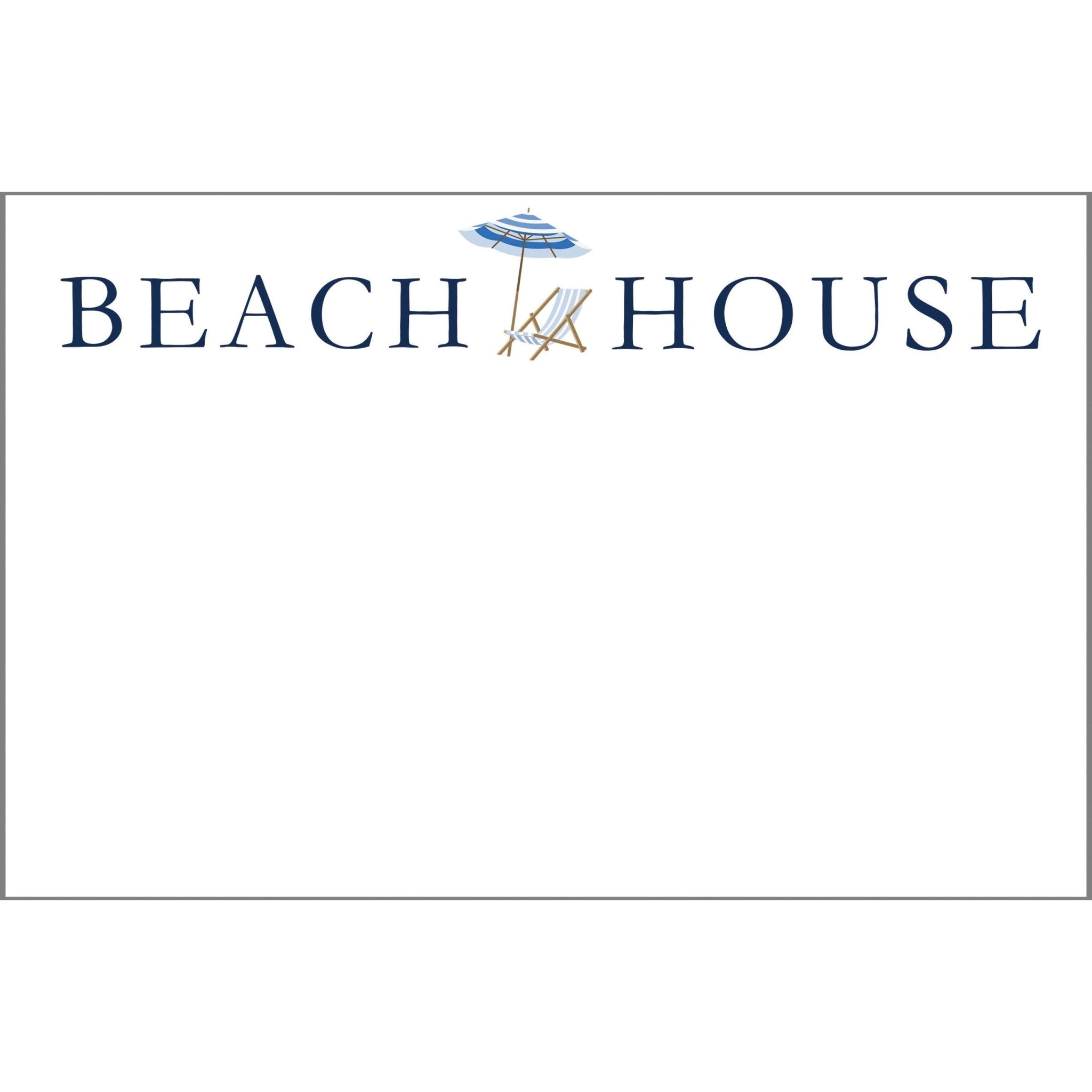 WH Hostess Social Stationery - 8.5x5.5 Beach House Umbrella Slab Notepad - Gaines Jewelers