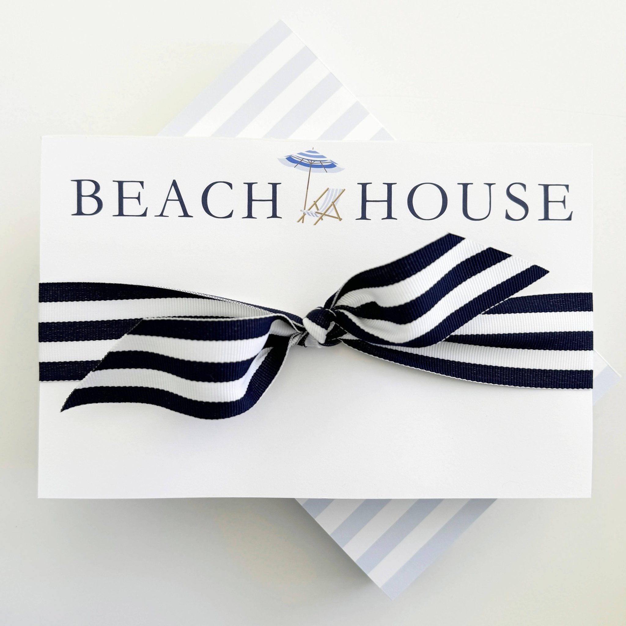 WH Hostess Social Stationery - 8.5x5.5 Beach House Umbrella Slab Notepad - Gaines Jewelers