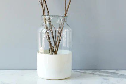 White Colorblock Mason Jar, Large - Gaines Jewelers