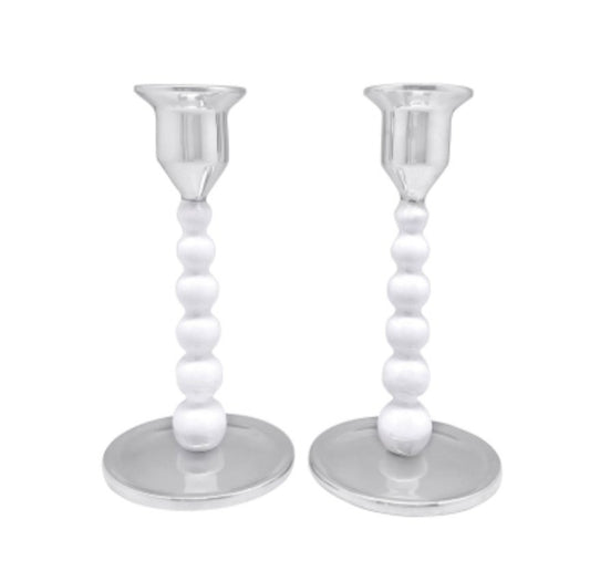 White Pearled Candle Holder Set - Gaines Jewelers