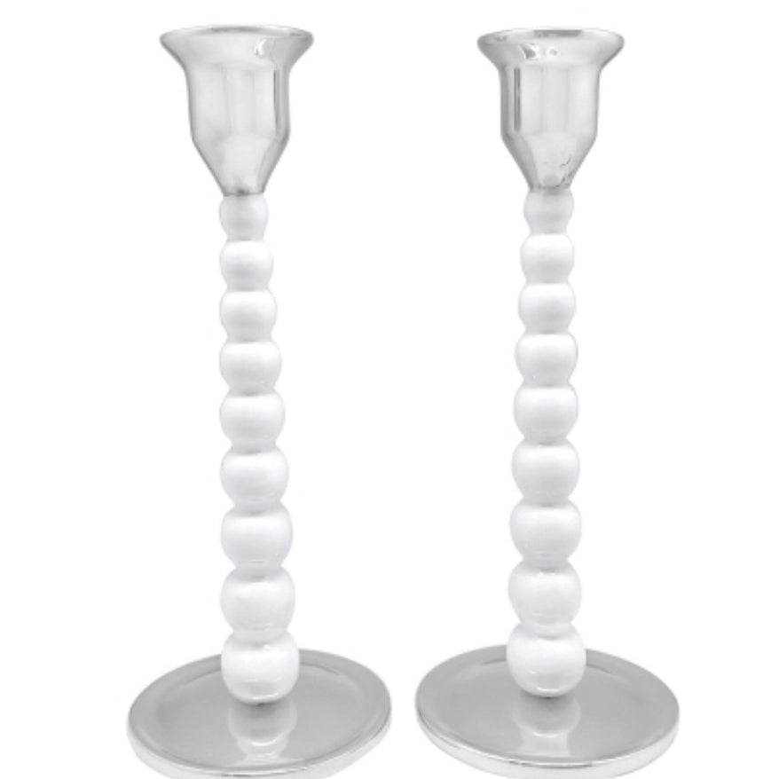 White Pearled Candle Holder Set - Gaines Jewelers