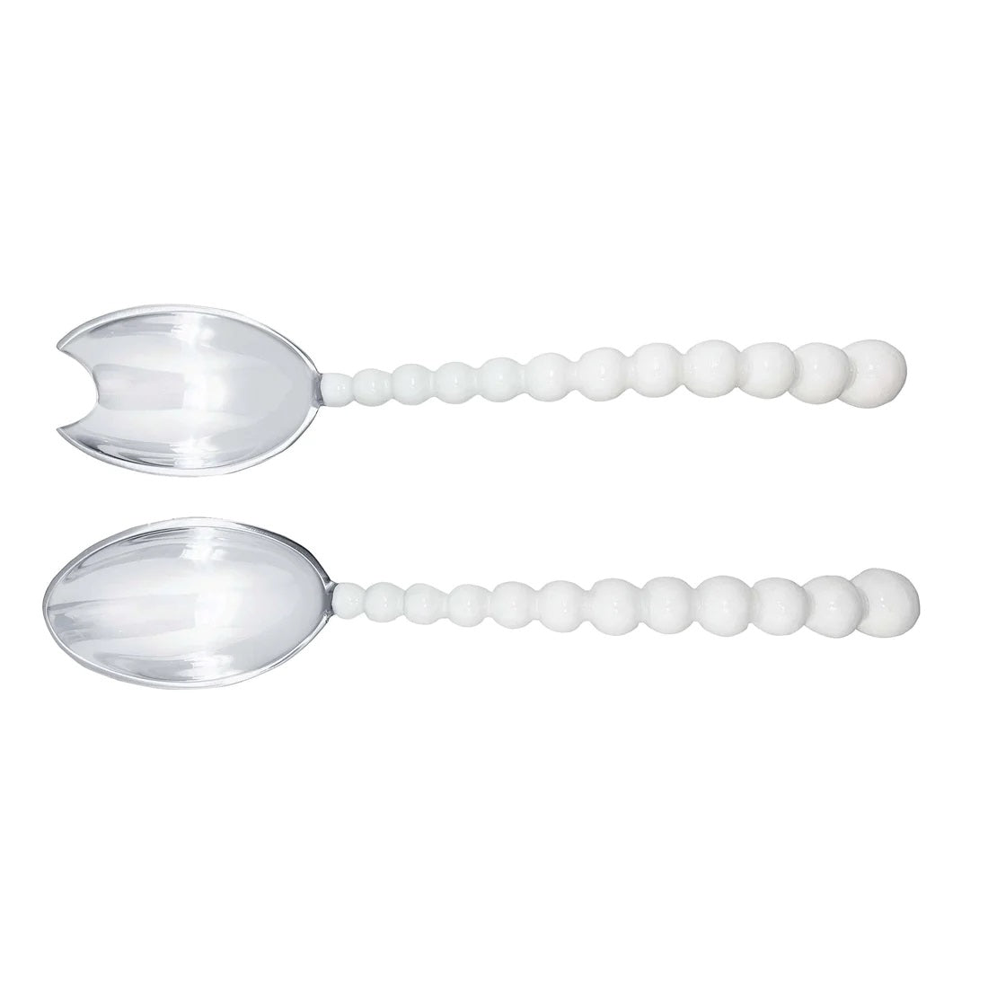 White Pearled Large Salad Servers - Gaines Jewelers
