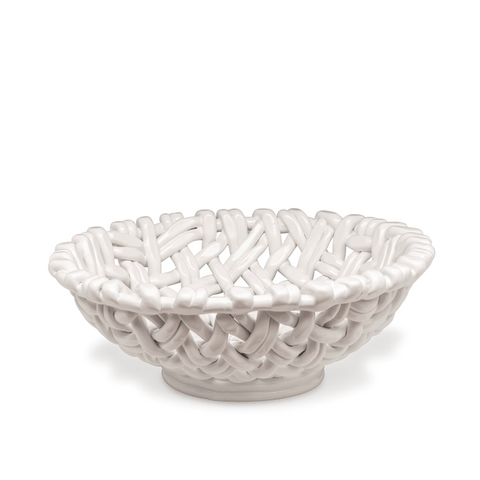 White Round Basket - Gaines Jewelers