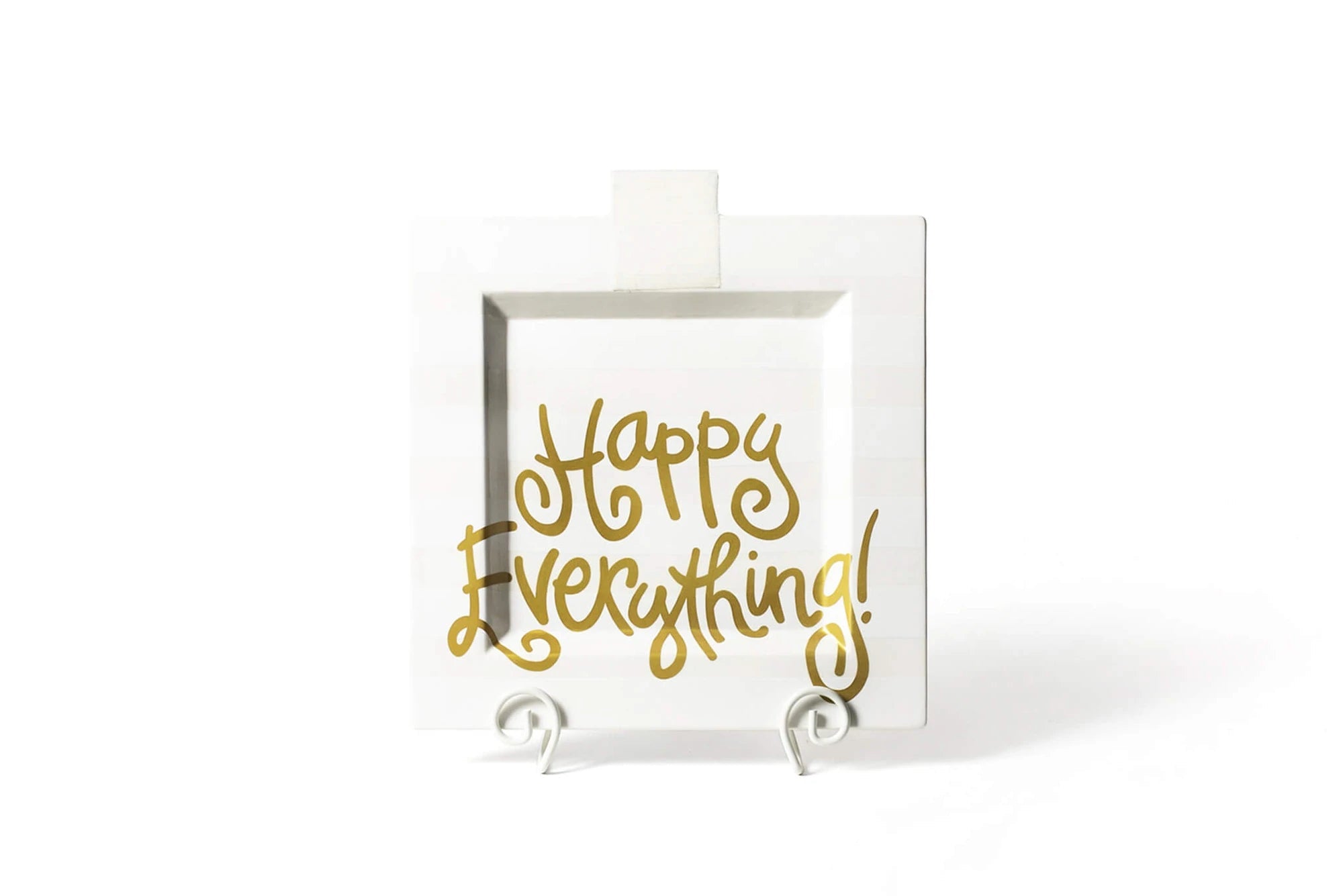 White Stripe Happy Everything Big Square Platter - Gaines Jewelers