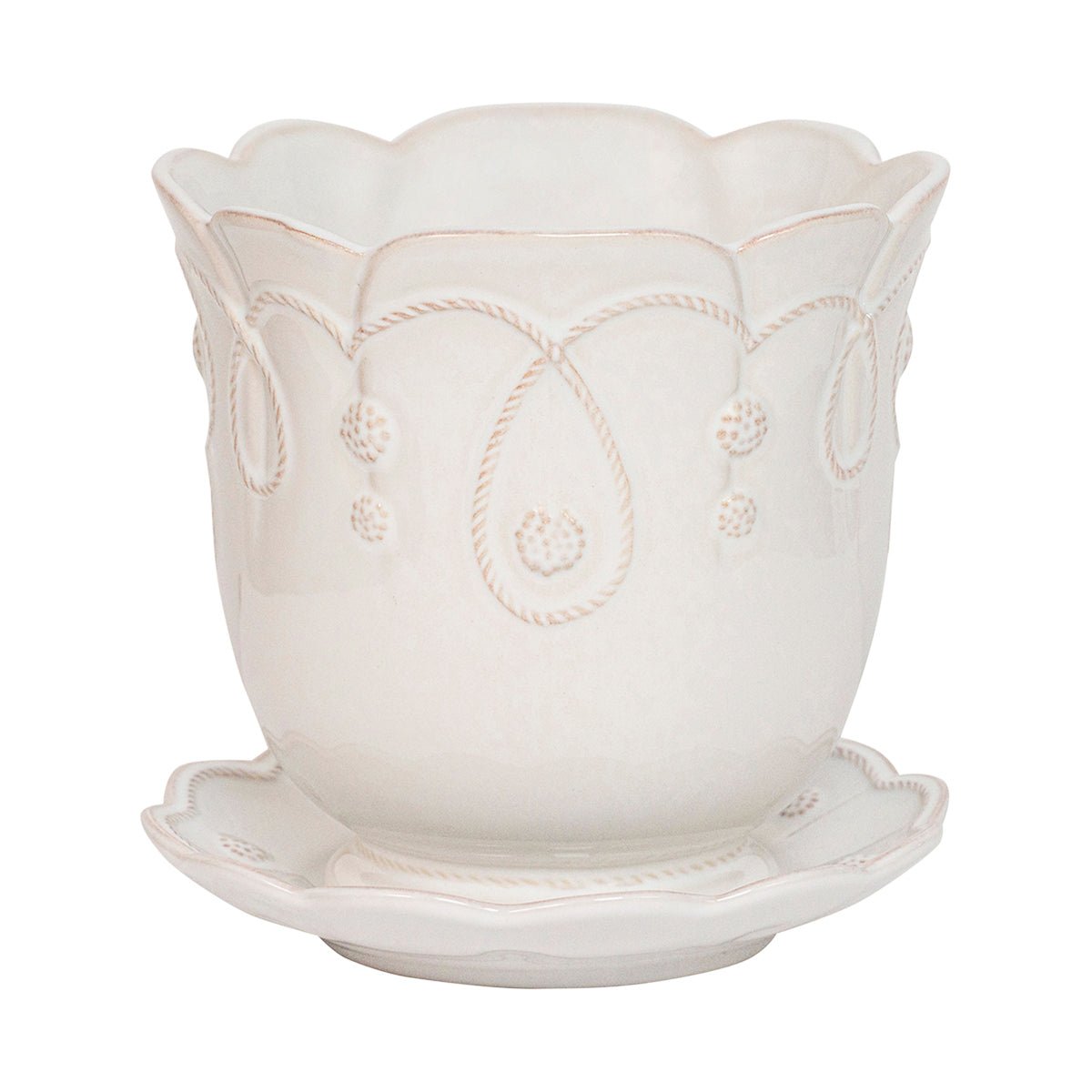 Whitewash 7.5” Planter Jardins du Monde - Gaines Jewelers