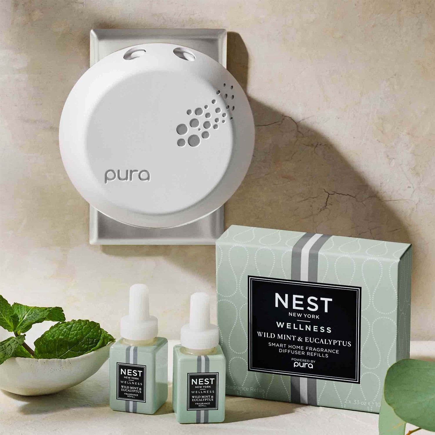 Pura Wild Mint & Eucalyptus Refill Duo Smart Home Fragrance Diffuser