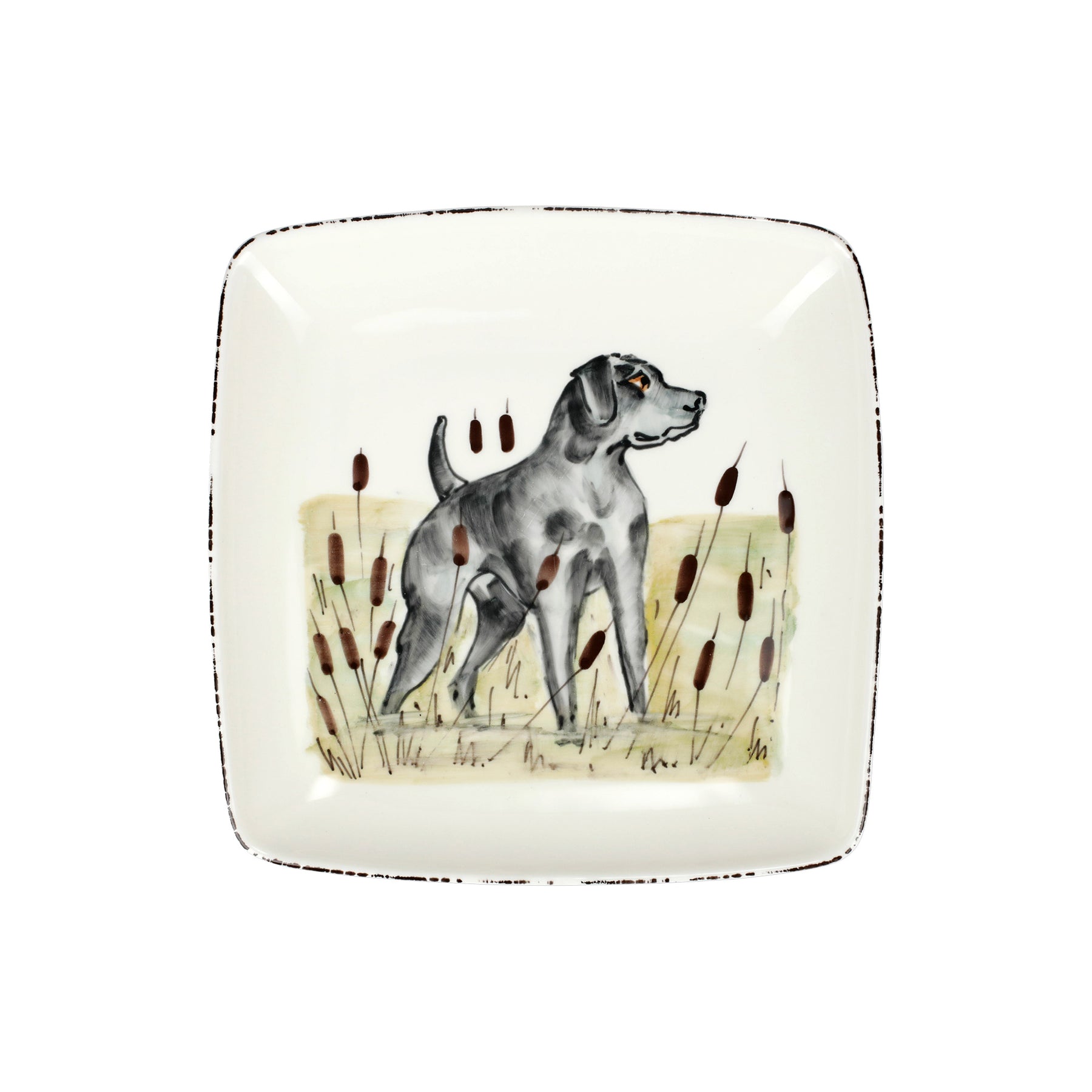 Wildlife BL Dog Sq platter - Gaines Jewelers