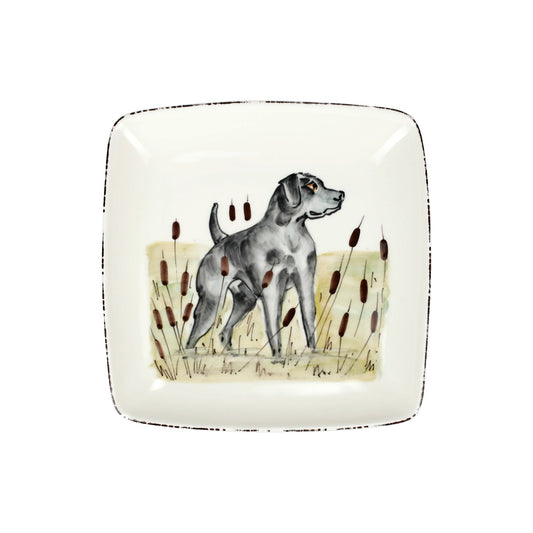 Wildlife BL Dog Sq platter - Gaines Jewelers