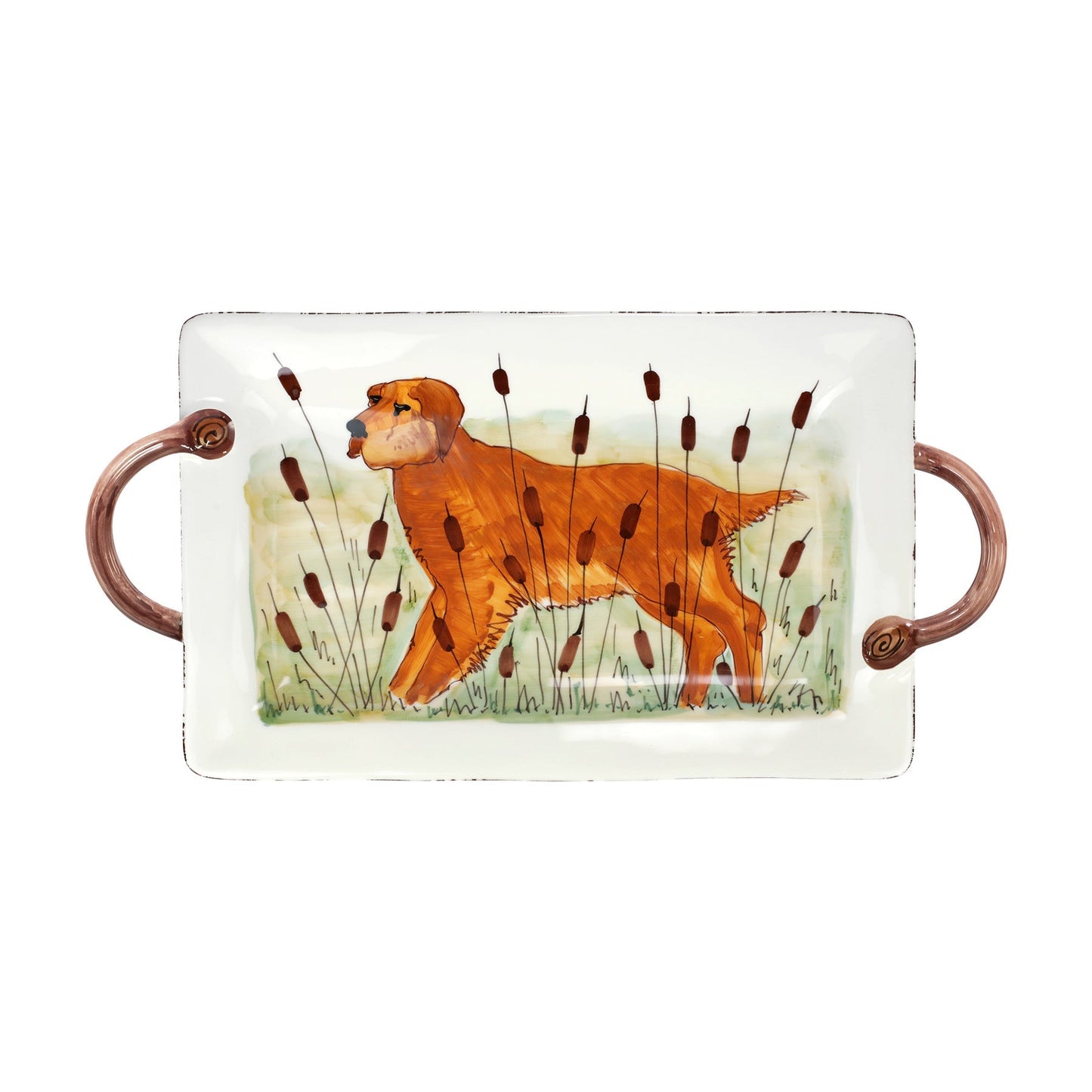 Wildlife Hnt. Dog platter - Gaines Jewelers