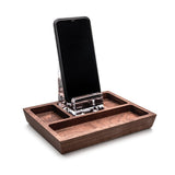 Woodbury Phone Holder Walnut Caddy - Walnut - Simon Pearce - Gaines Jewelers