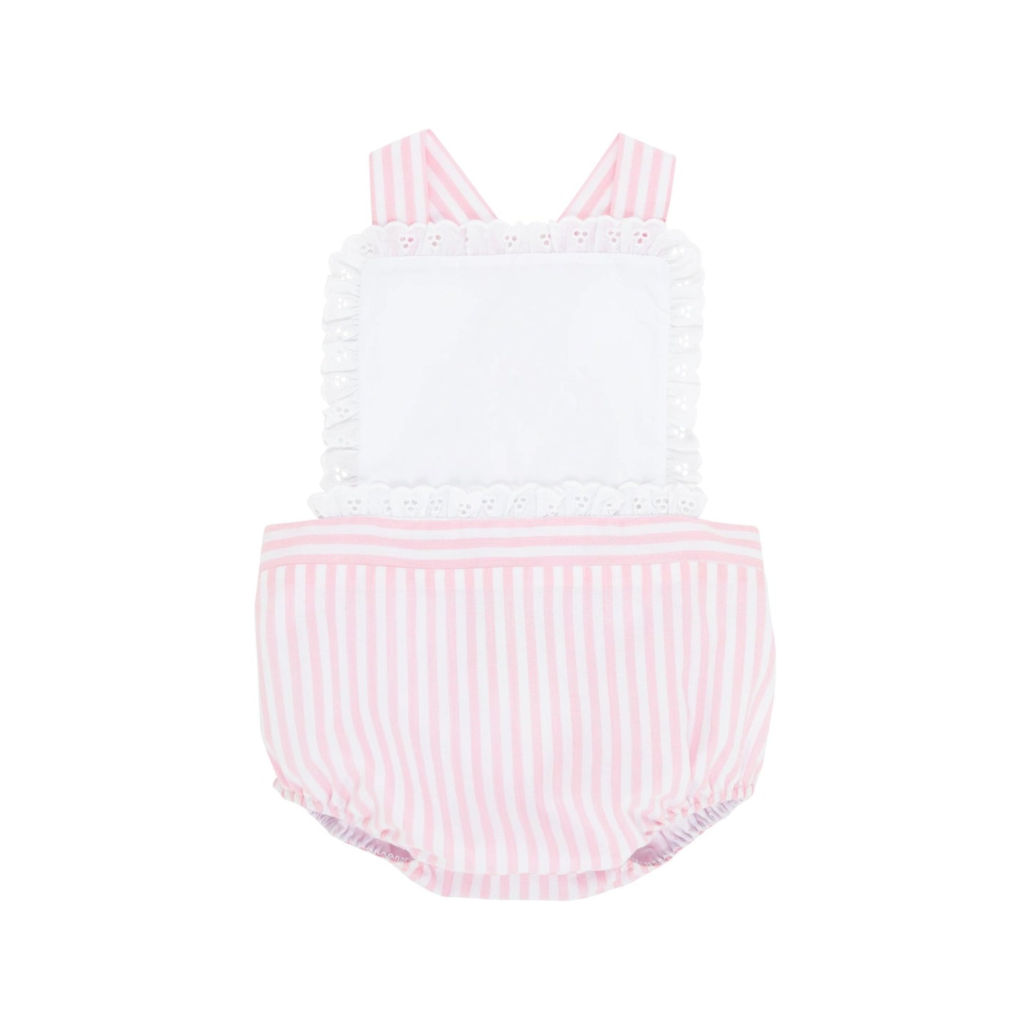 Worth Avenue White With Pinckney Pink Strip - Sally Sunsuit - Gaines Jewelers
