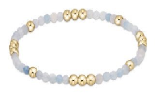 Worthy Pattern 3mm Bead Bracelet - Aquamarine - Gaines Jewelers