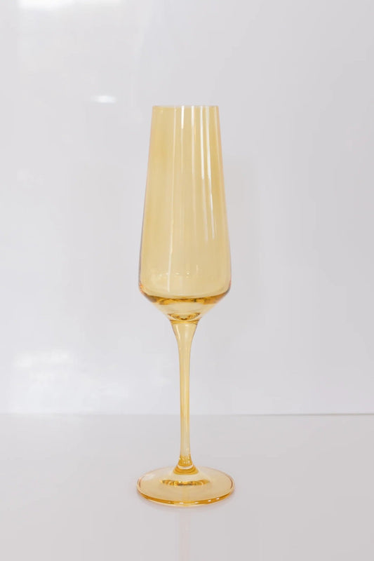 Yellow Champagne Flute - Estelle Colored Glass - Gaines Jewelers